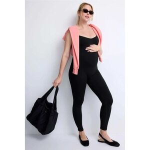 Hatch Rib Unitard Jumpsuit Stretch Maternity Size‎ Small Black Lounge Athletic